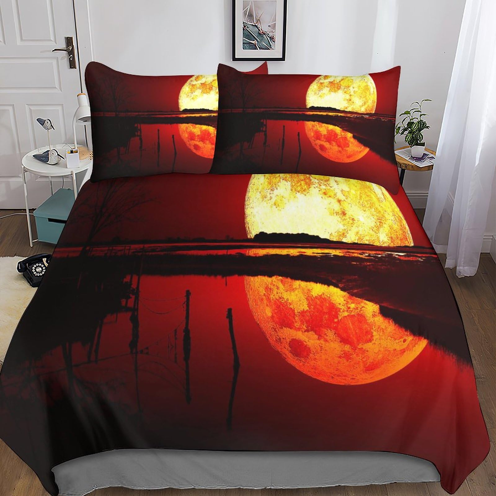 Housse de couette rose rouge personnalisable 220x240cm en microfibre avec 2 taies