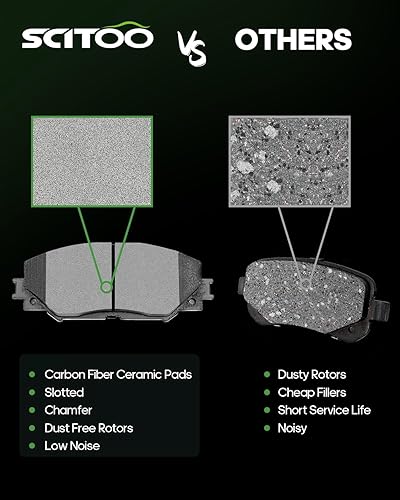 Miniatura 3 de SCITOO Rotores de disco ventilados delanteros de 10.83 pulgadas (10.827 in) + pastillas de freno de cerámica de repuesto para Pontiac Vibe 2009