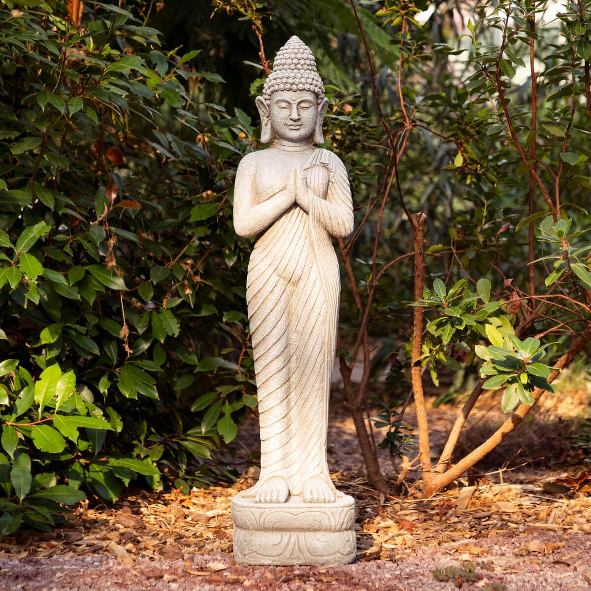 ATMOSPHERA CREATEUR D'INTERIEUR - Statua da esterno del buddha sakin grigio h100cm