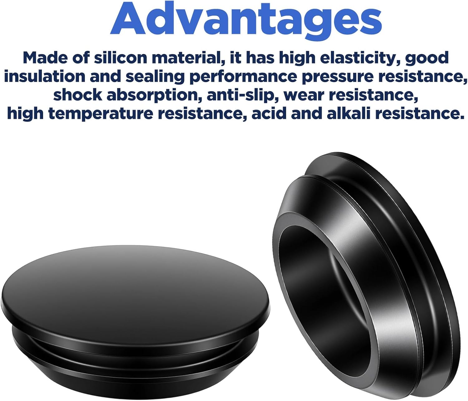 5 Pcs 20mm Flexible Snap in Type Locking Furniture Hole Plug Rubber Plugs for Round Holes Black Round Hole Plugs Rubber Stoppers Waterproof Sealing Tube Plug for 20-22mm Holes