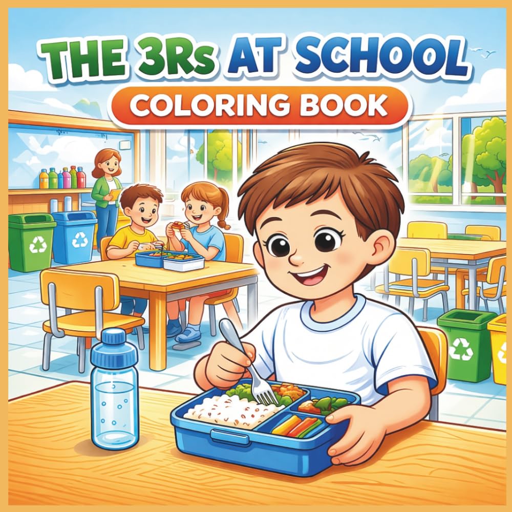The 3Rs at School Coloring Book for Kids: Reduce, Reuse, Recycle Coloring Book – Earth Day Environmental Activity for Ages 3–8