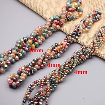 2mm 3mm 4mm 6mm 8mm Rondelle Crystal Glass Beads Flat Faceted Loose Spacer Glass Beads for Jewelry Making Jewelry DIY-SS05-3mm Approx 122pcs
