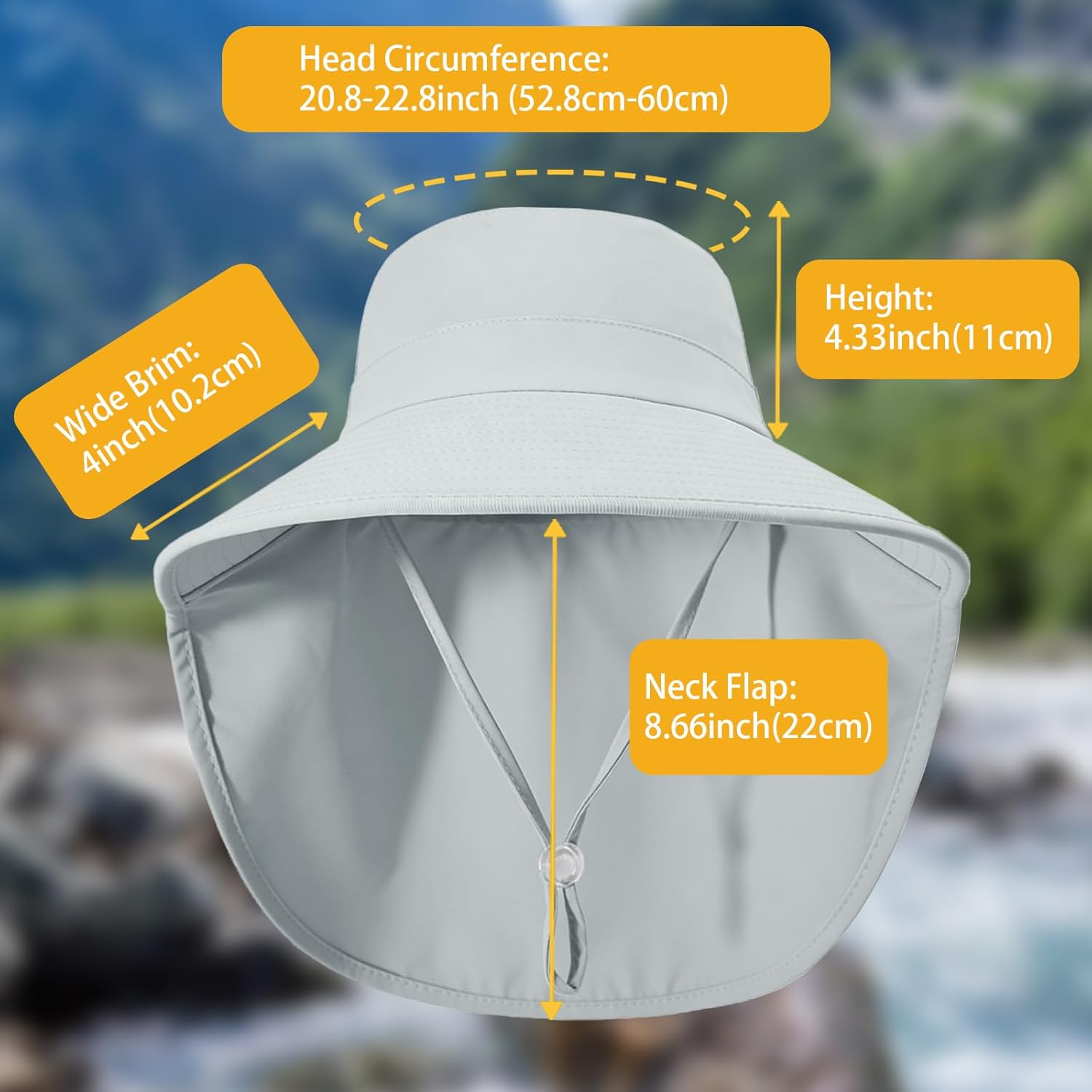 Ruqizhi Sun Hats for Women with Neck Flap Ponytail Hole Women Sun Hats Rollable UV Protection Fishing Hats Wide Brim UPF 50+ - Image 5