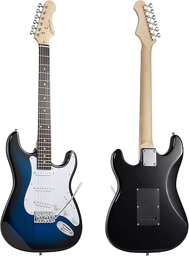 Miniatura 4 de Ashthorpe - Guitarra eléctrica de 39 pulgadas, kit de guitarra de tamaño completo con bolsa acolchada, barra de trémolo, correa, cuerdas, cable,