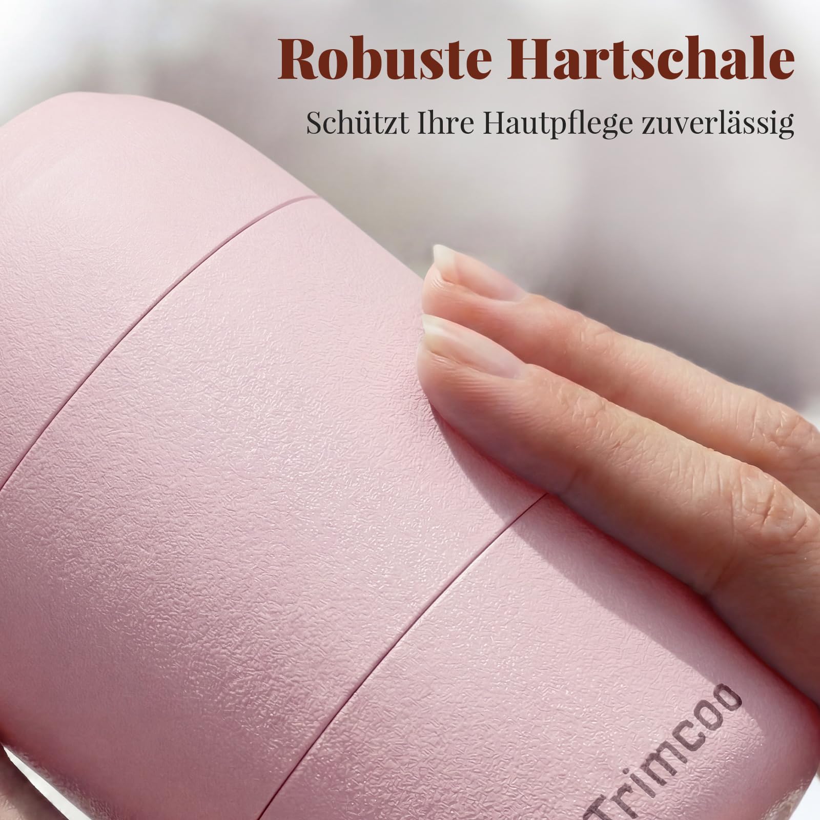 Reise-Toilettenbehälter auslaufsicher, TSA-zugelassene Reisebehälter aus PLA mit 5 magnetischen Etiketten, Weithals-Design, Rosa, 3er Set, 60 ml