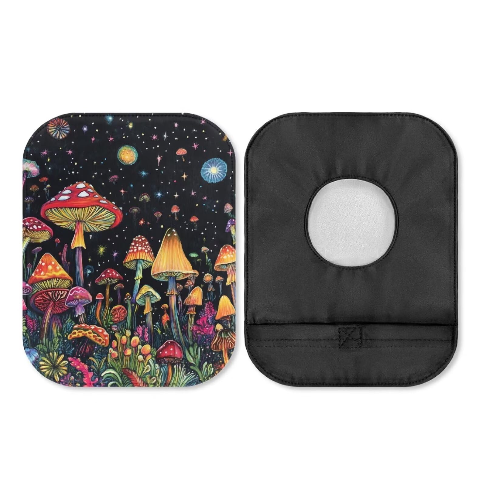 Uorisanigo Urostomy Pouch Bag Mushroom Pattern Colostomy Bags Supplies Odor Control Pouch Cover Protective Bags with Round Opening Care Protector for Women