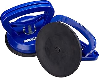 Relaxdays Saugheber 2er Set, Transport von Scheiben, Fliesen & Platten, Glasheber bis 45 kg, Saughalter Ø 12 cm, blau, 10 x 12 x 12 cm