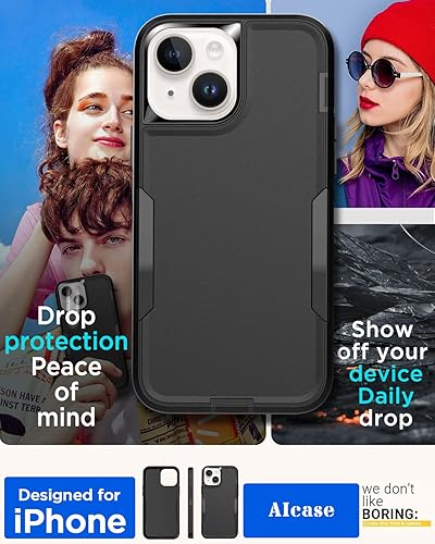 Miniatura 5 de AICase Funda magnética para iPhone 14, soporte magnético para automóvil, resistente de 2 capas, duradero, protección de grado militar, a prueba de