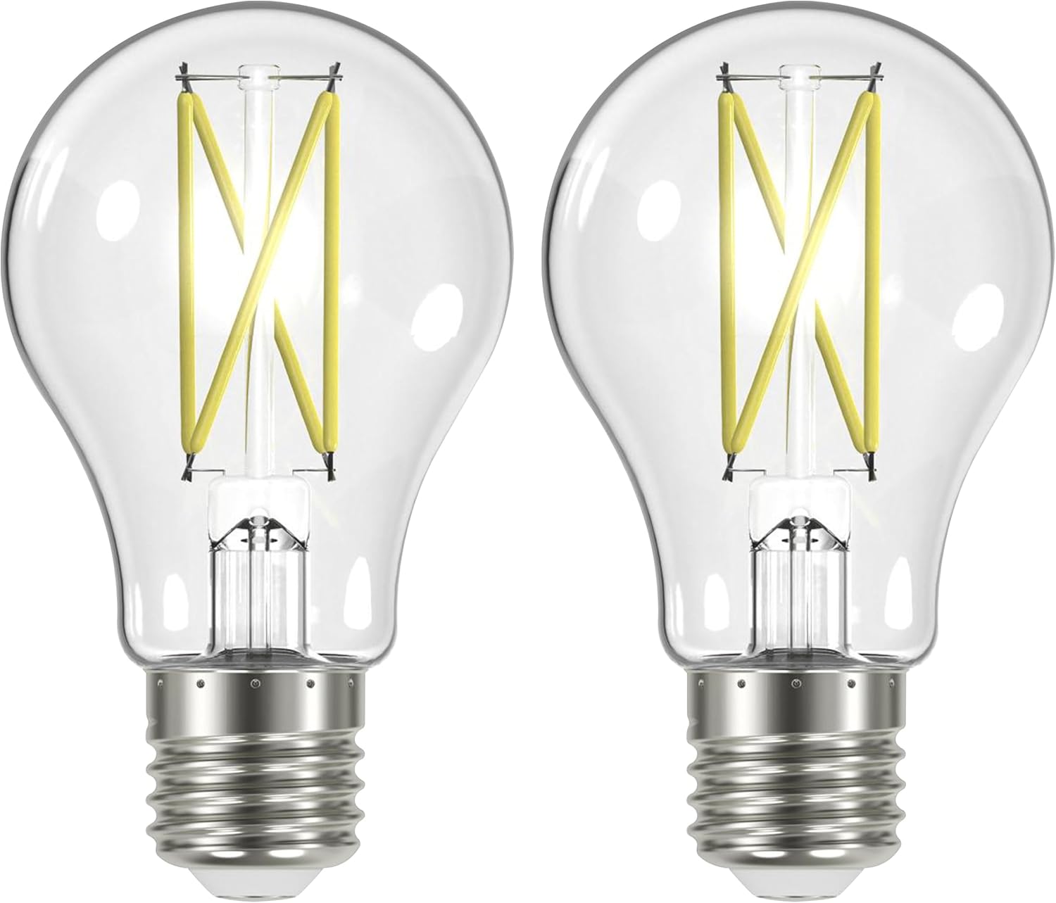 OHLECTRIC A19 LED Light Bulb (2-Pack) 8 Watt (60W Equivalent) E26 Medium Base, Dimmable, 800 Lumens, 2700K, Soft White, 120 Volt, Clear Light Bulbs, Long Life 15,000 Hours, Flicker-Free Bulbs LED