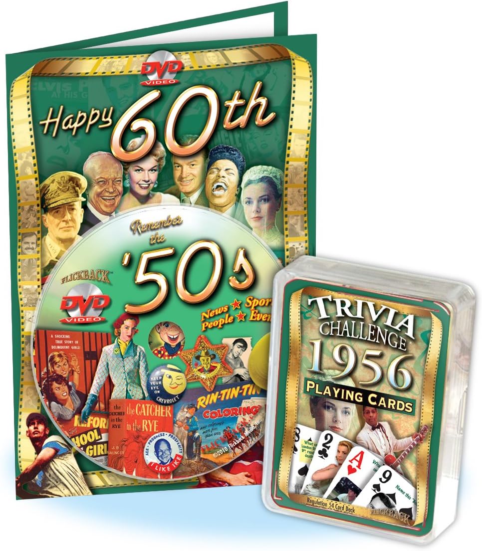 40% Off Discount Flickback Media, Inc. Birthday Combo: 1956 Trivia Playing Cards & 1950's Decade DVD