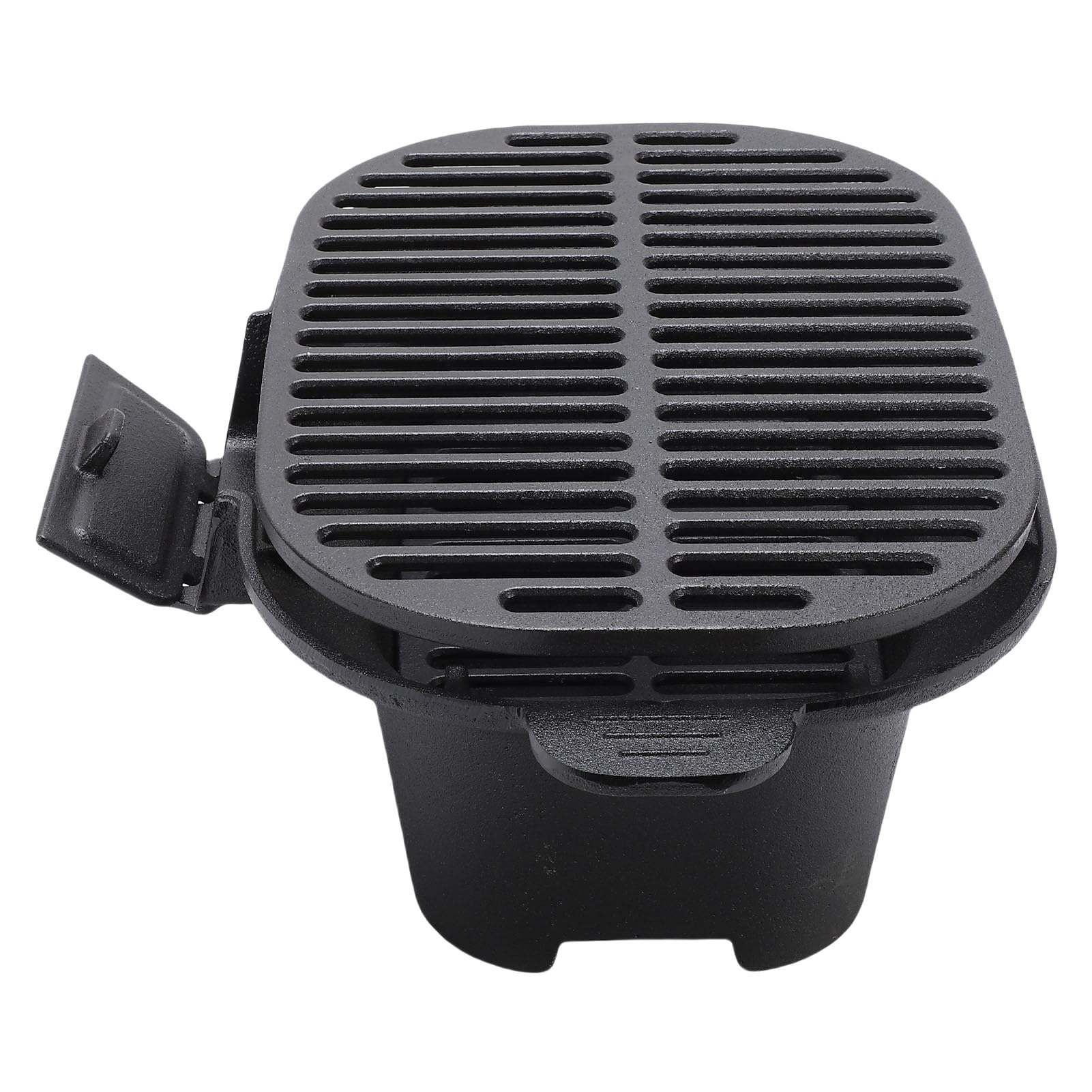 Vikye Grill de Camping en Fonte Compacte, Barbecue Hibachi pour Cuisson en | Rétention de chaleur longue durée, Cuisson efficace avec un minimum de charbon de bois, Conception portable et légère,