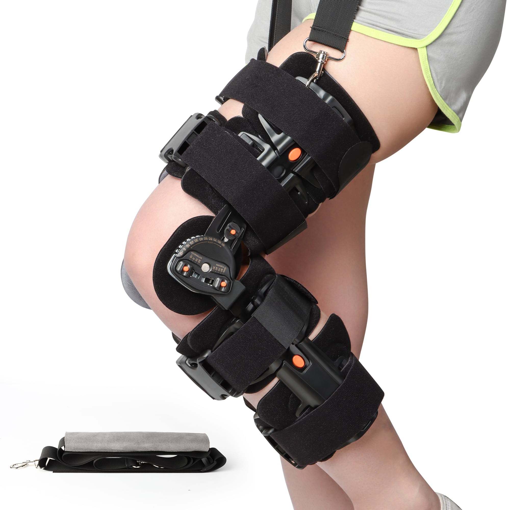 REAQER Hinged Knee Brace ROM Post OP Knee Immobilizer Leg Braces