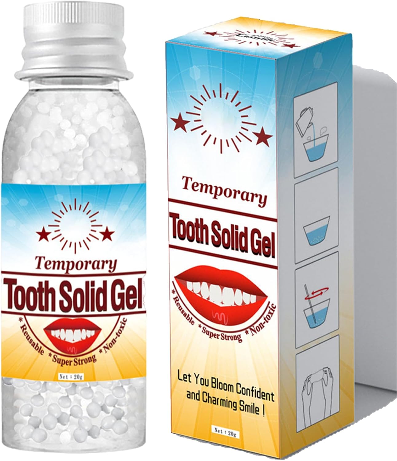 Tooth Repair Granules for Temporary Filling, Tooth Filling Repair Kit for DIY Moldable Fake