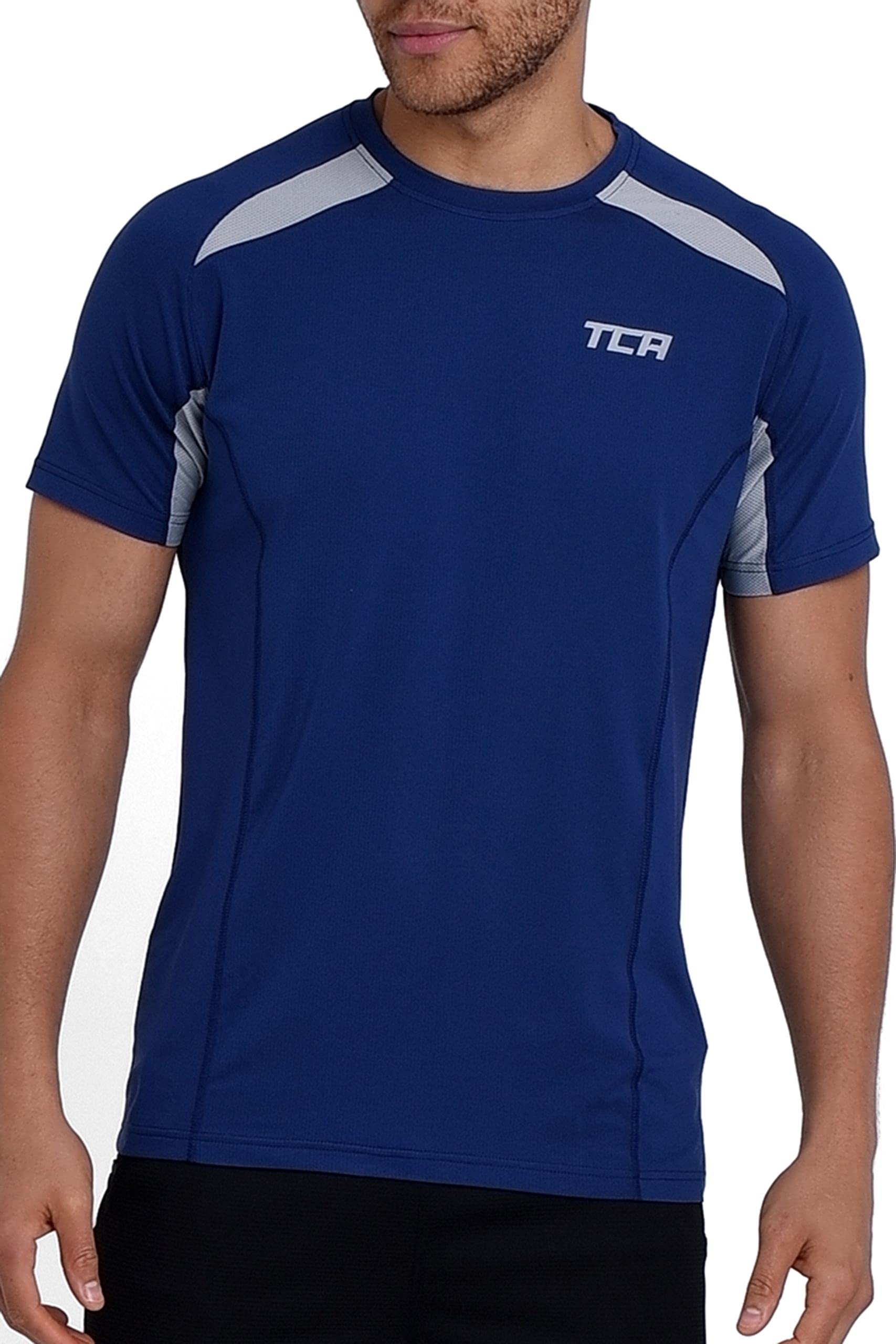 TCAQuick Dry T Shirt Gym Top for Men Short Sleeve Running Top Mens Gym Clothes Sports Active wear, Lightweight Breathable Moisture Wicking Clothing