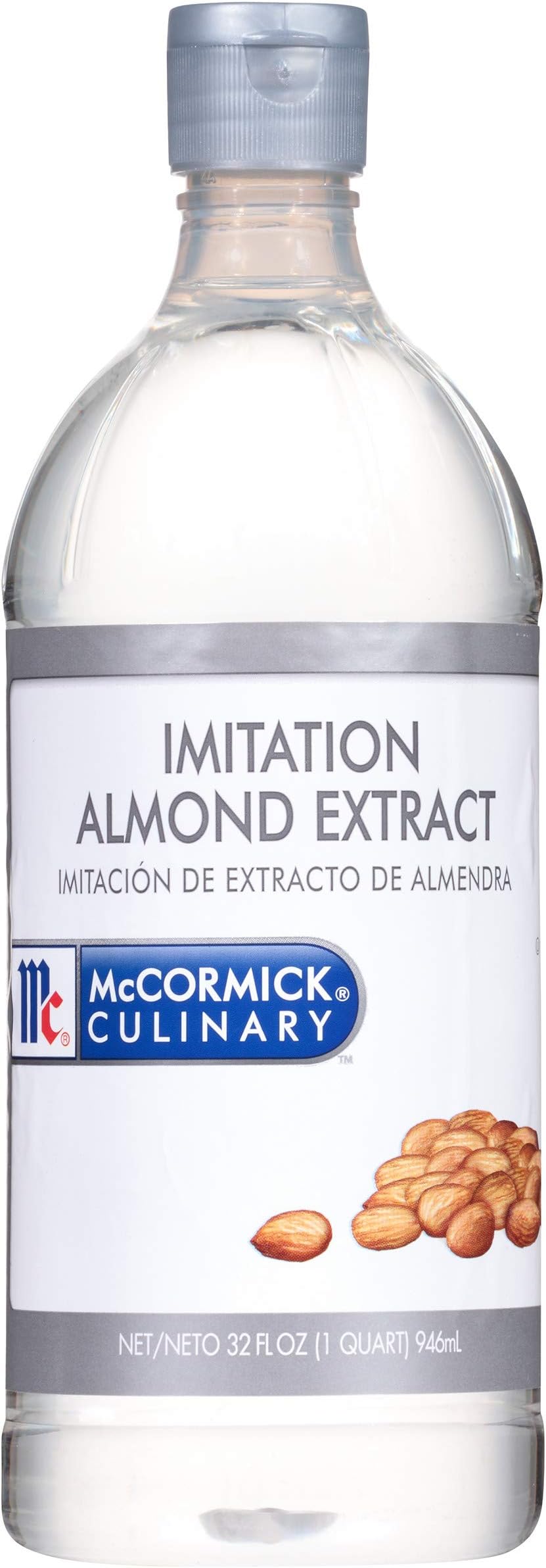 McCormick Culinary Imitation Almond Extract, 32 fl oz - One 32 Fluid Ounce Bottle of Clear Almond Extract for Baking, Best in Baked Goods, Desserts, Beverages and More