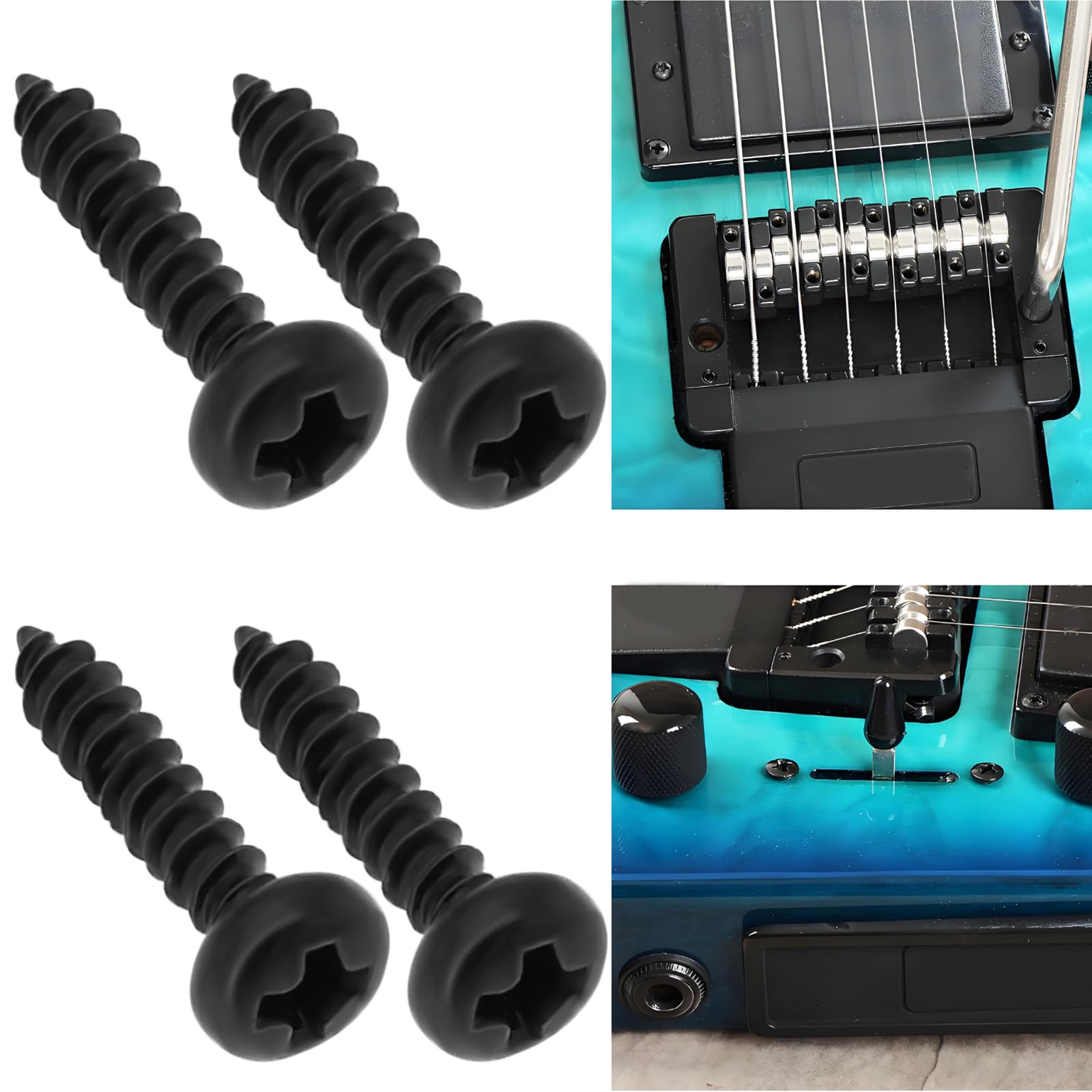 VGOL 50 Pieces Guitar Tuner Machine Head Mounting Screws M2 10mm Metal Guitar Tuners for Acoustic Electric Guitar Bass Black - Image 2