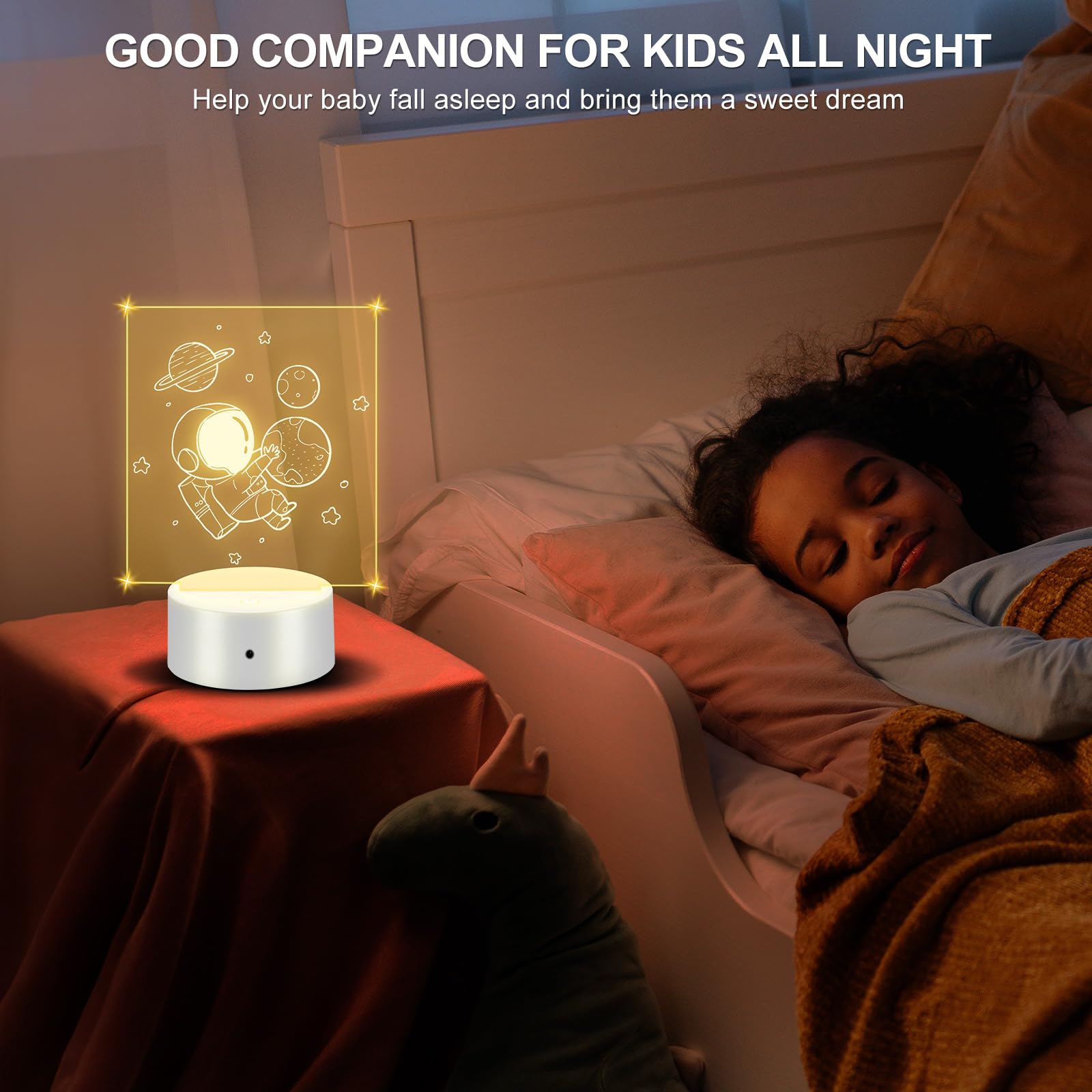 Attacco LED 3D notturno, attacco LED ONEVER16 colori con 10 base luce in acrilico fai da te, base luminosa a LEDs con telecomando e controllo touch per camera da letto (foglia quadrata tipo bianco)