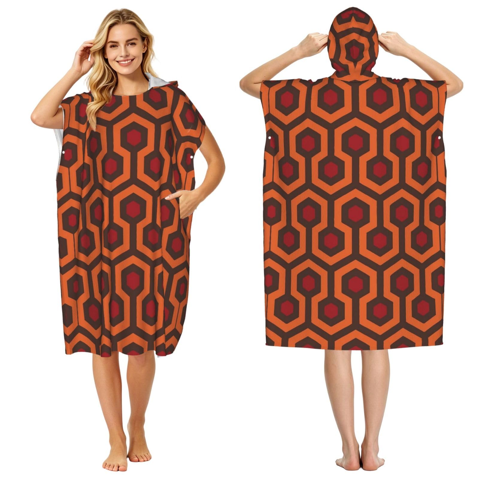 ESNAIUVCD Shining Overlook Print Changing Robe, Hooded Towel Poncho For Swimming Pool, Beach,Quick Dry Light Weight Towelling Poncho