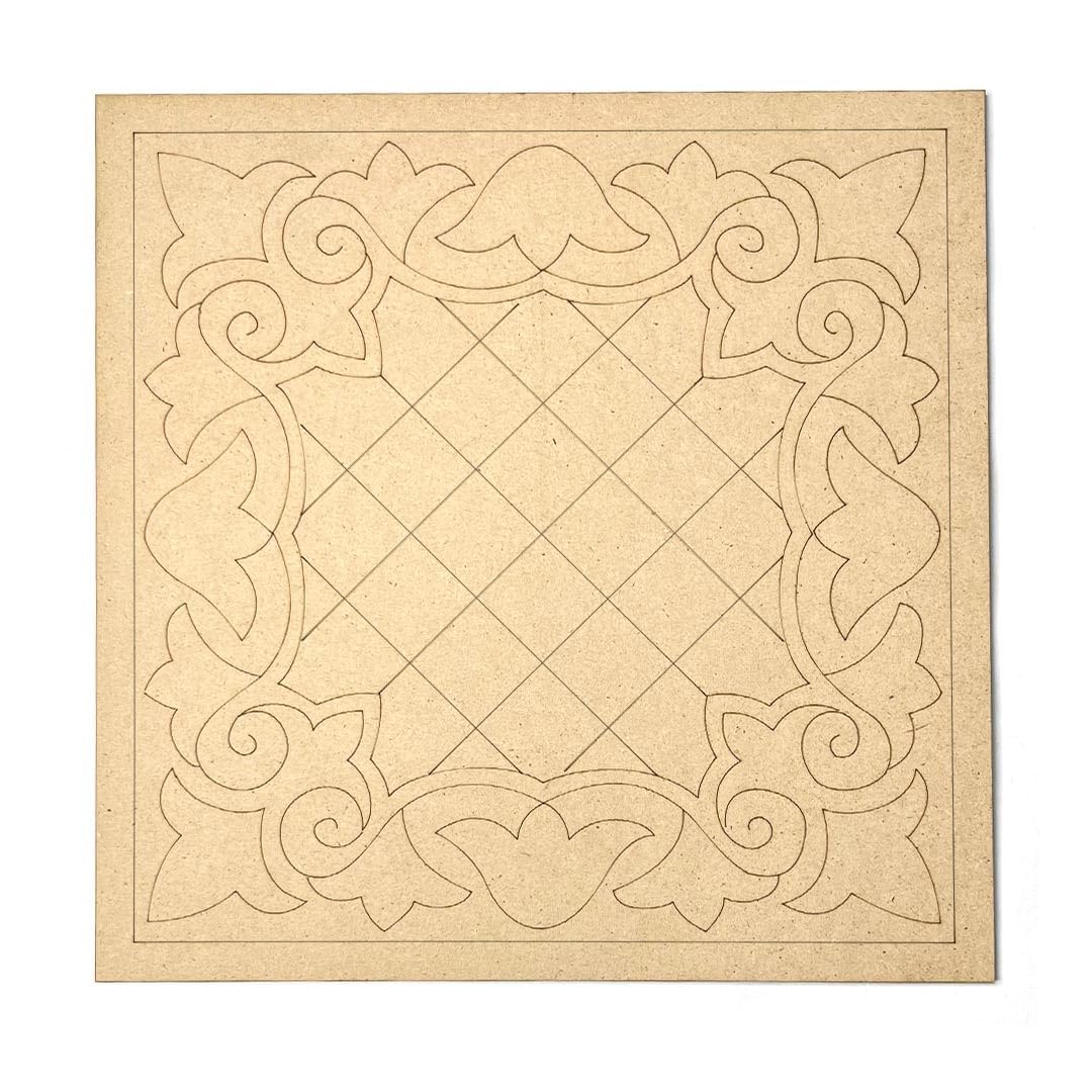 Square Shape Lippan Art Mandala Wall Plank MDF Cutout for DIY Art and Craft | Wall Hanging Decorations, Festival Gift, Wedding 9X9.inch-image-28