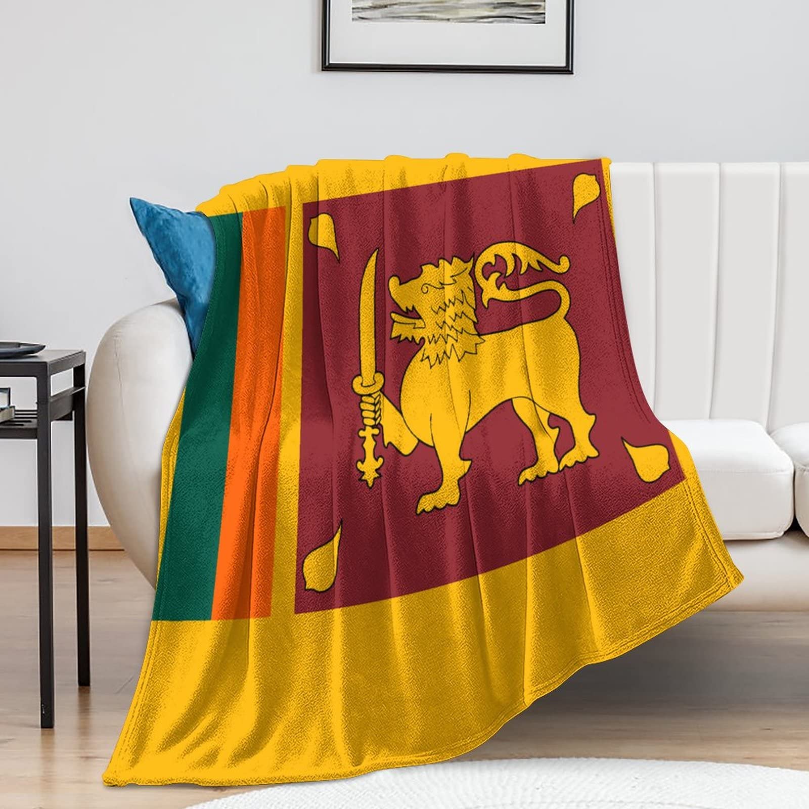 Couverture polaire drapeau Sri Lanka cadeau pendaison de crémaillère