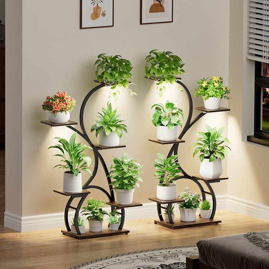 Amazon.com : Plant Stand Indoor with Grow Lights - 2 Pack