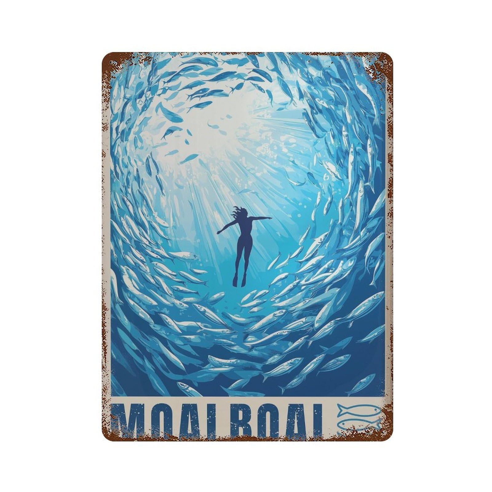 xiaoxiaoshen Moalboal Philippines Travel Sardine Run (2) Wall Decor Art Metal Tin Poster Modern Home Decor Art Home Bar Shop Decorations Vintage Sign 40x30cm