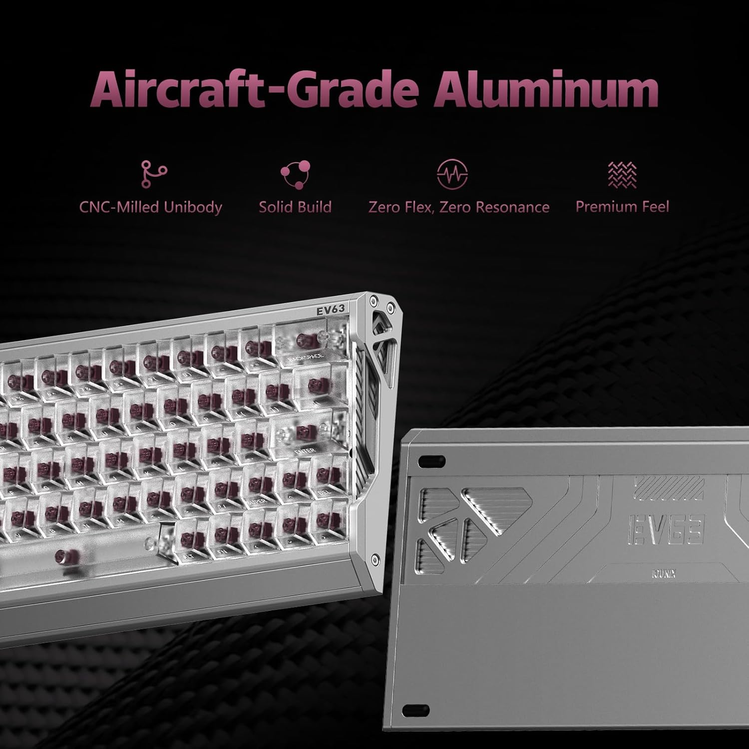 IQUNIX EV63 Hall Effect Magnetic Gaming Keyboard 60% | Rapid Trigger, Adjustable Actuation for FPS Gamers | Hot Swap, SOCD, RGB, Full Aluminum Case (Silver Knight) - Image 2