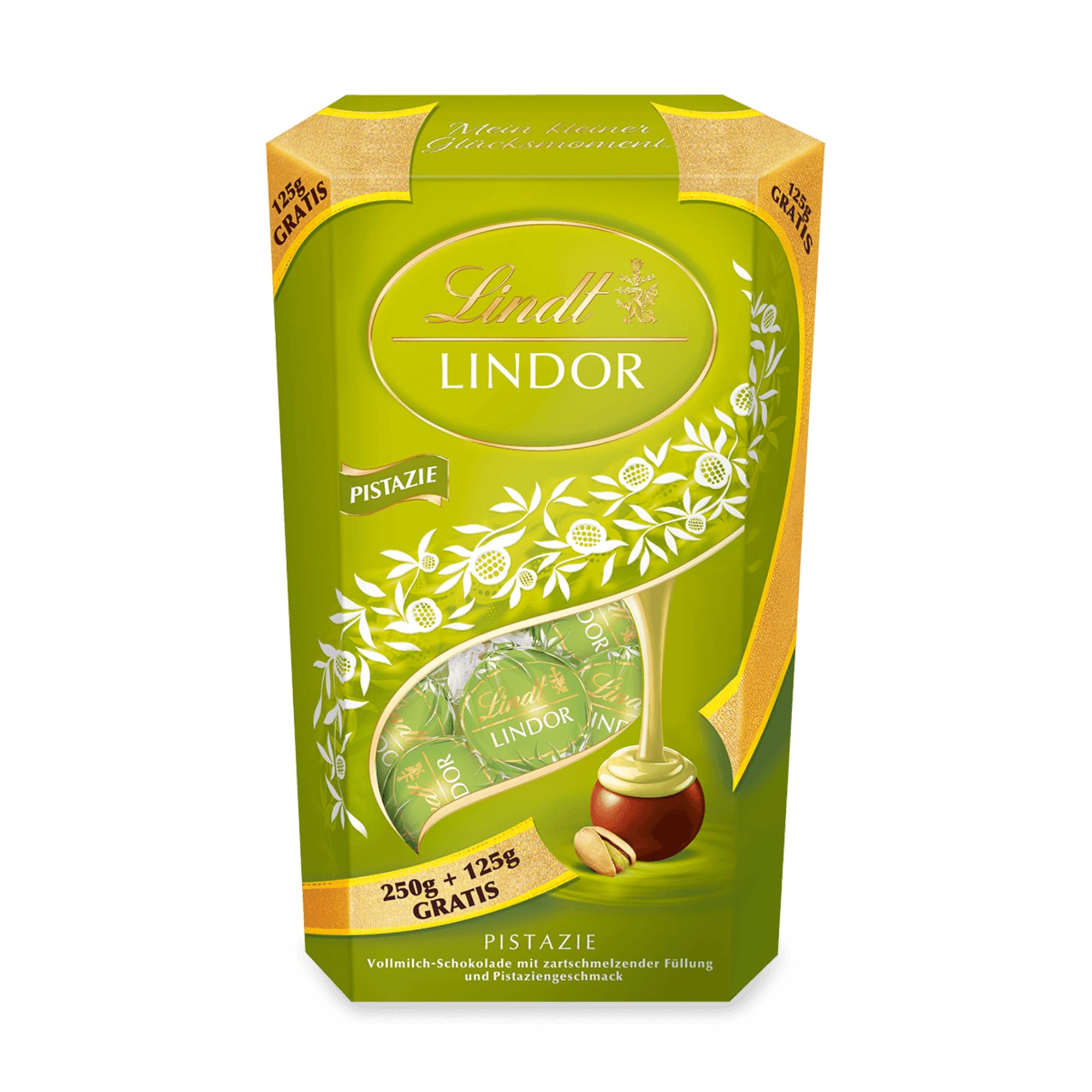 Lindt Schokolade | LINDOR Cornet mit Pistazien Kugeln | 375g | Pistazie-Schokolade mit zartschmelzender Füllung | Pralinen-Geschenk | Schokoladen-Geschenk