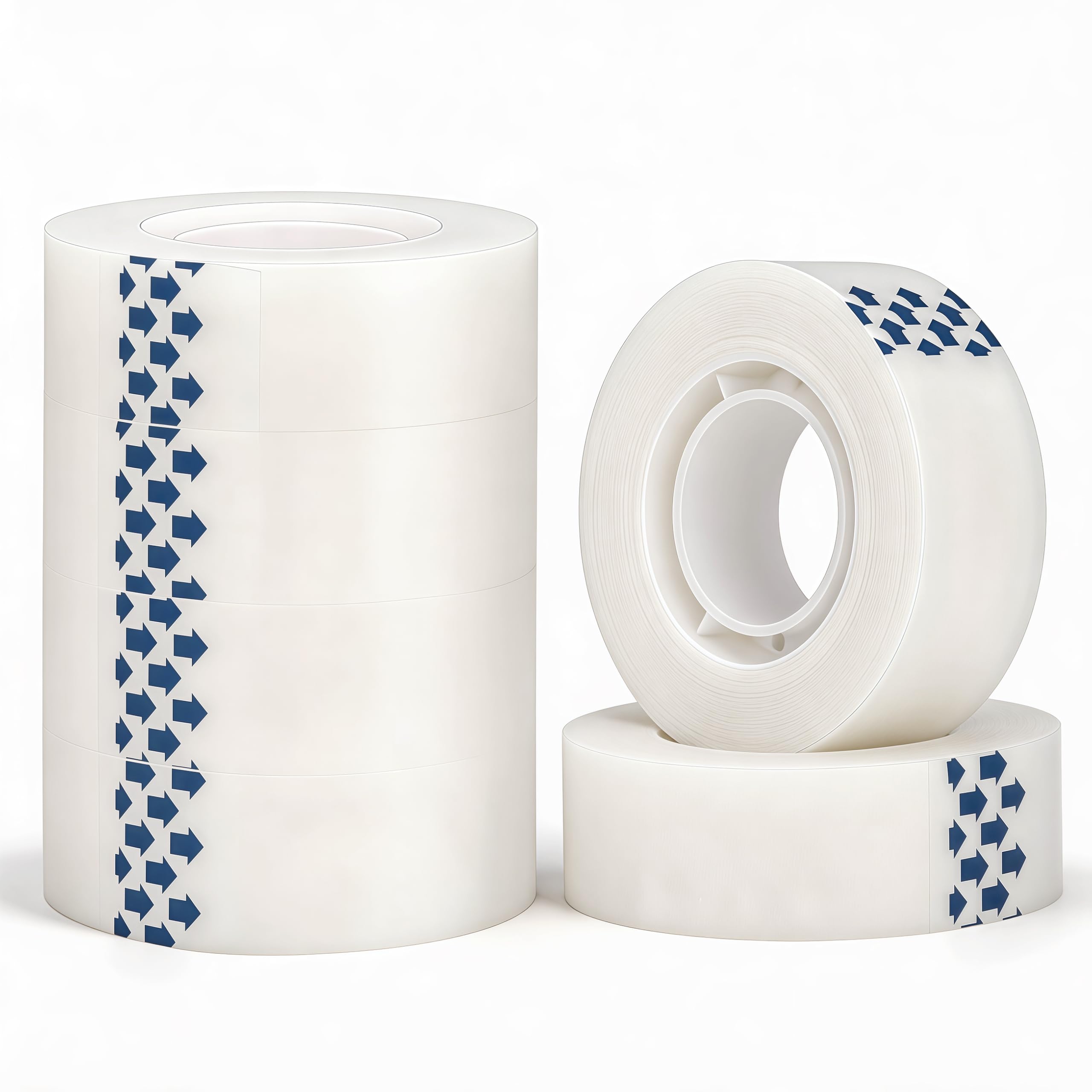 MnexiaPack Invisible Tape Matte Finish, Writeable, 6 Small Cellotape Rolls (19mm x 33m), Cellotape Refills for Dispenser, Sticky Tape for Book Repair, Wrapping, Labeling & Craft