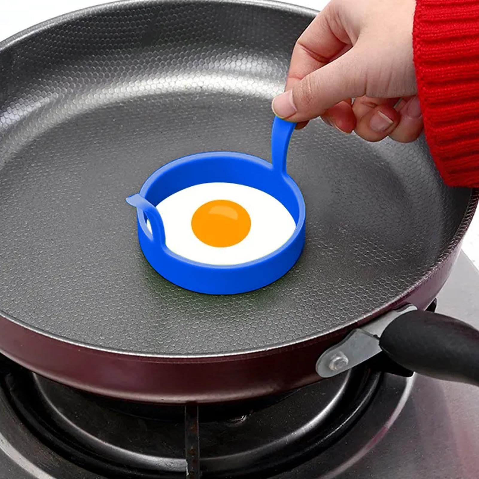 Anelli per uova in silicone, 4 rotondi per uova, in silicone per piastra | strumento da cucina per pancake, muffin, colazione, , per cottura uova