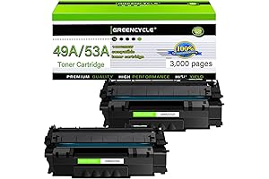Compatible Toner Cartridge Replacement for HP 49A Q5949A 53A Q7553A Laser Printer - Black, 2-Pack