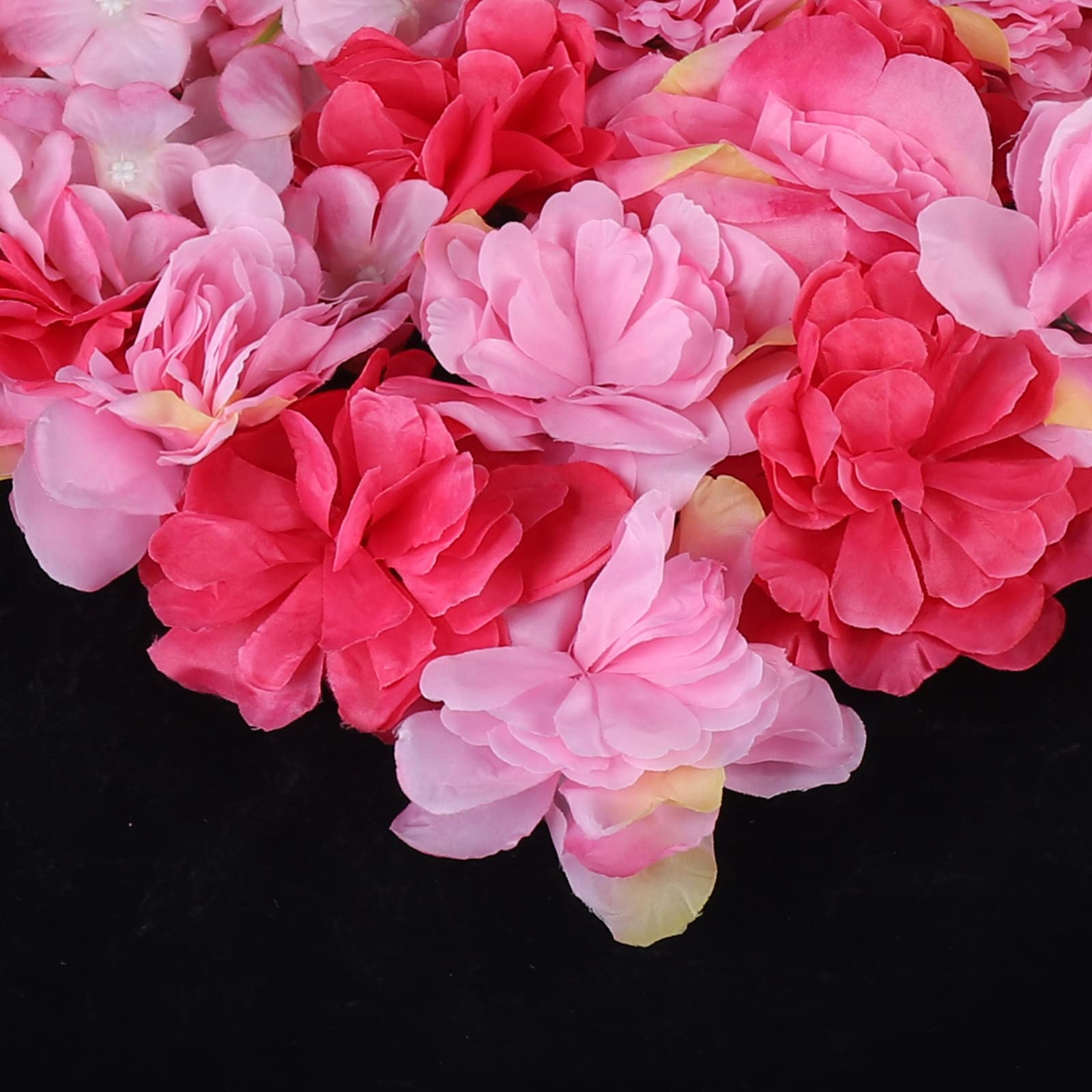 6 Stück Blumen Wandpaneel Künstliche Blumenwand Seidenrosen Wandpaneele 60x40cm Rosenwand Blume Panel, Blumenpaneele Hintergrund Wanddekoration für Hochzeit Party, Rot-Rosa