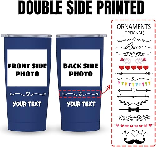 Miniatura 18 de Vaso delgado personalizado con tapa y pajita, tazas personalizadas con nombre de foto, texto, impresión personalizada, taza de imagen, regalos