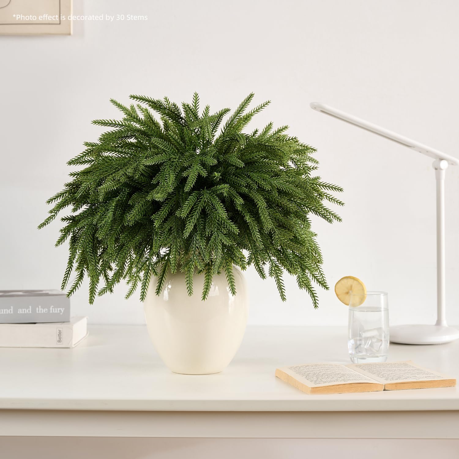 12Pcs 18'' Norfolk Pine Stems Realistic, Lifelike Christmas Greenery Pine Branches for DIY Wreaths, Vase Fillers, Indoor Outdoor Decor, Real Touch Christmas Decorations for Table, Mantle - Image 7