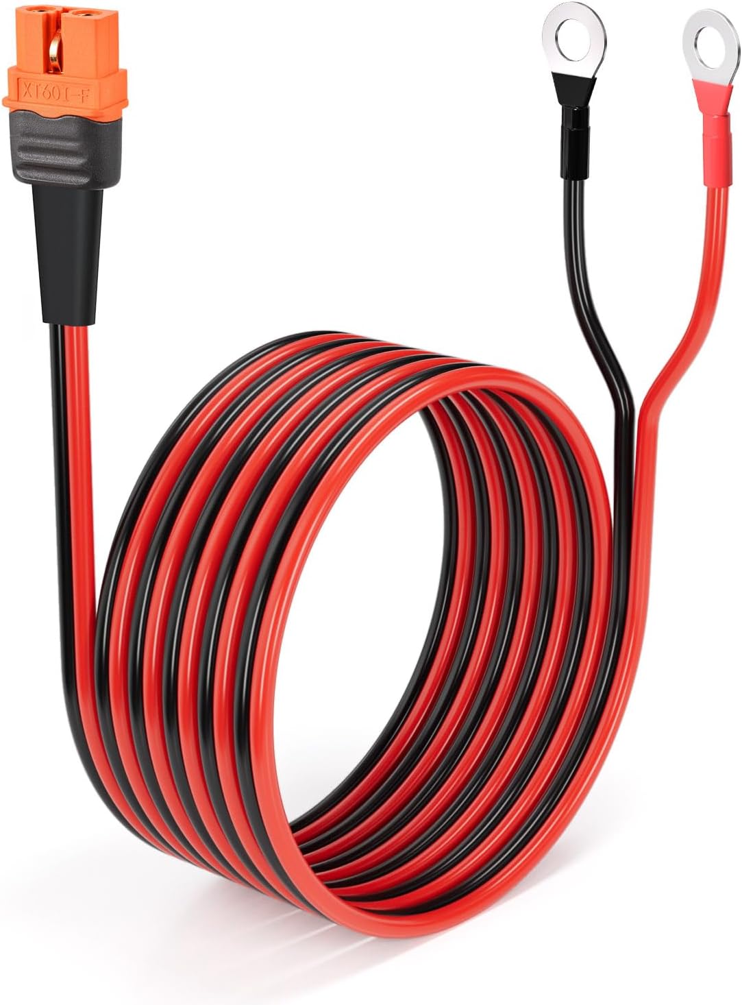 XT60i to O Ring Terminal Cable,10AWG XT60i Female to O Ring Connector with Tinned Pure Wire for RC Battery Solar Portable Power Power Station and Solar Panel(20FT)