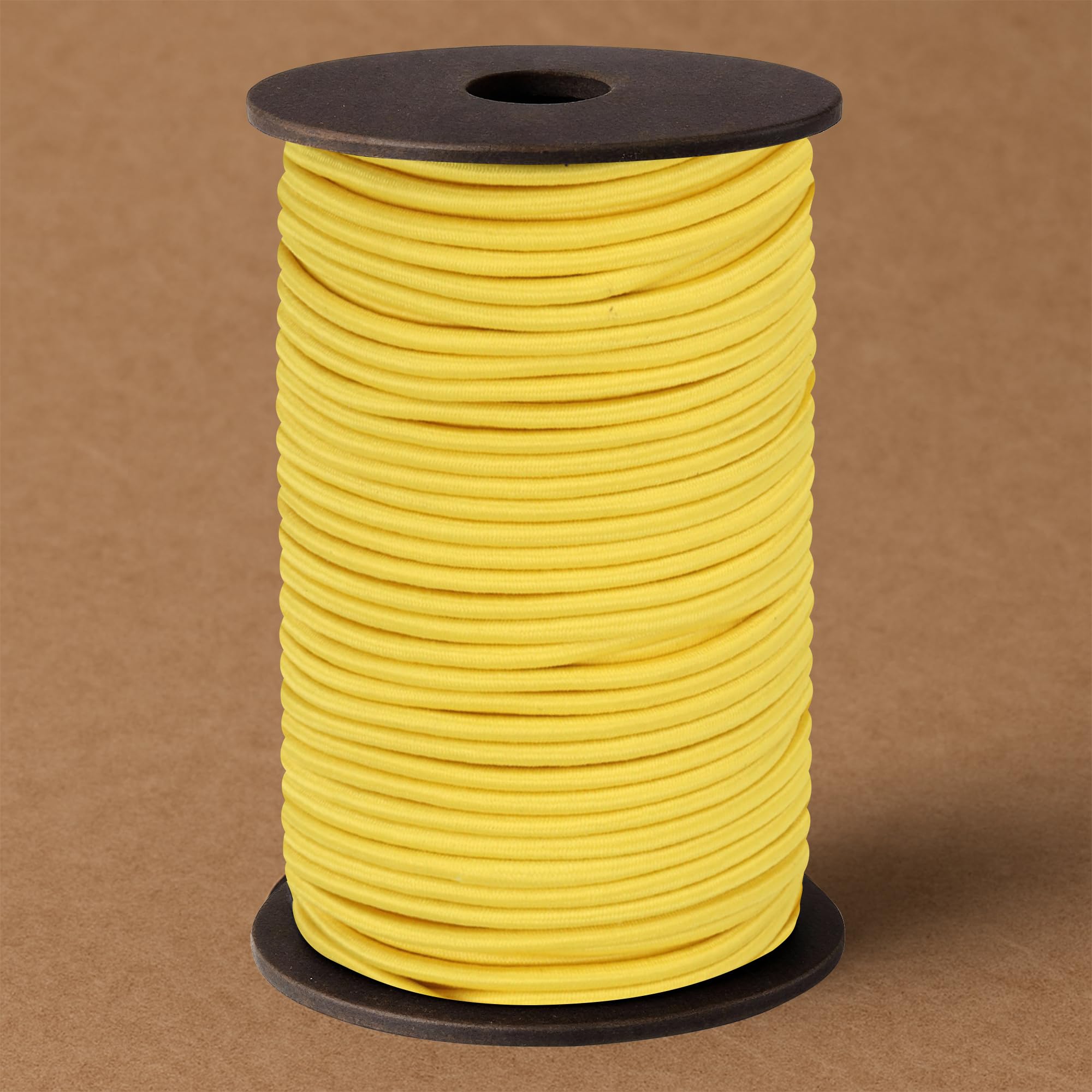 WedDecor Bungee Cord 4mm Bungee Rope Heavy Duty Elastic Bungee Cords, Shock Cord, Bungee Strap, Elastic Cord for Securing Luggage, Tent Pole, Camps, Motorcycle, DIY Craft Projects, Yellow, 100 Metres