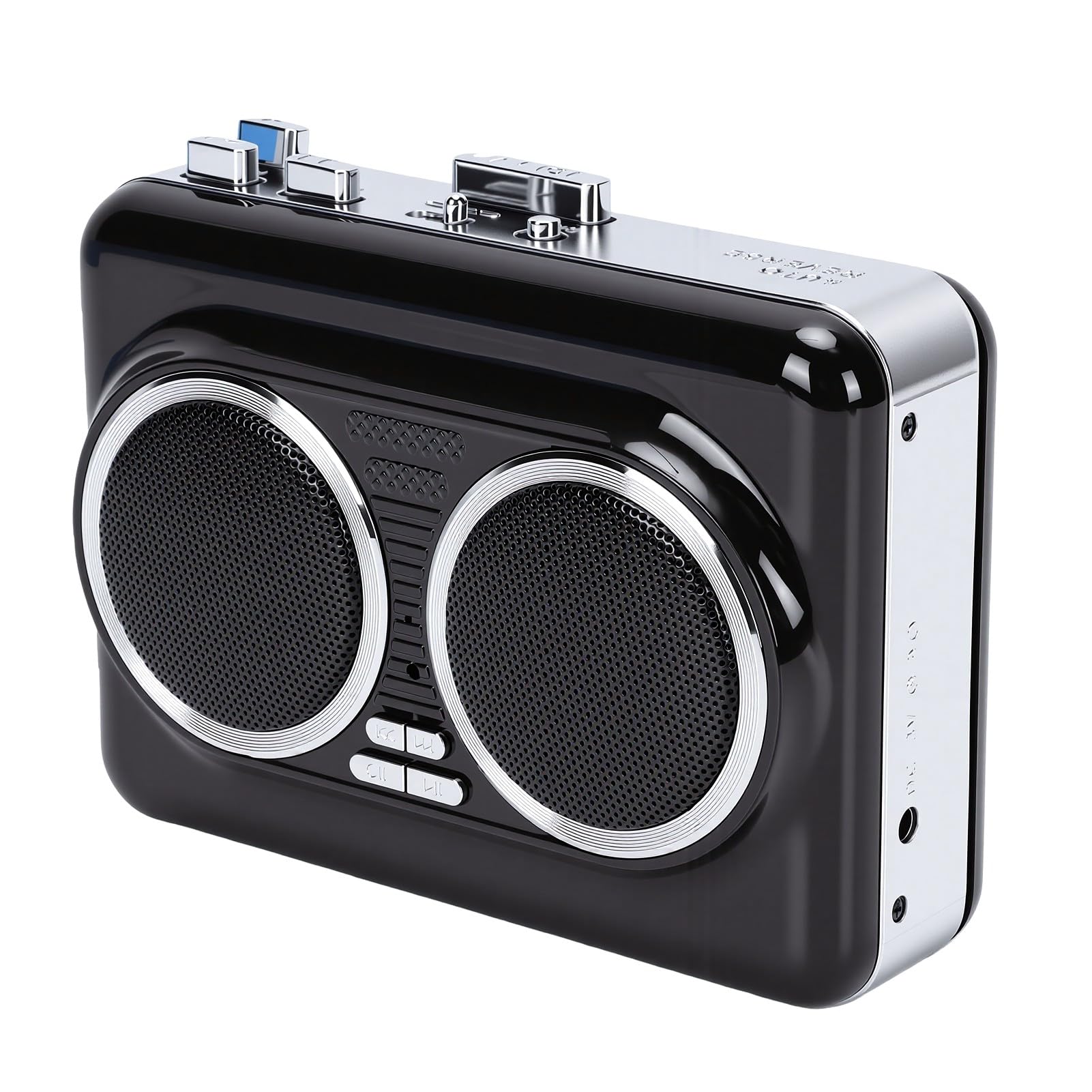 Tonysa Lettore Portatile di Cassette USB, Convertitore MP3 con Doppi Altoparlanti, per Conversione di Cassette in Digitale Tramite USB for Uso Domestico e Registrazione