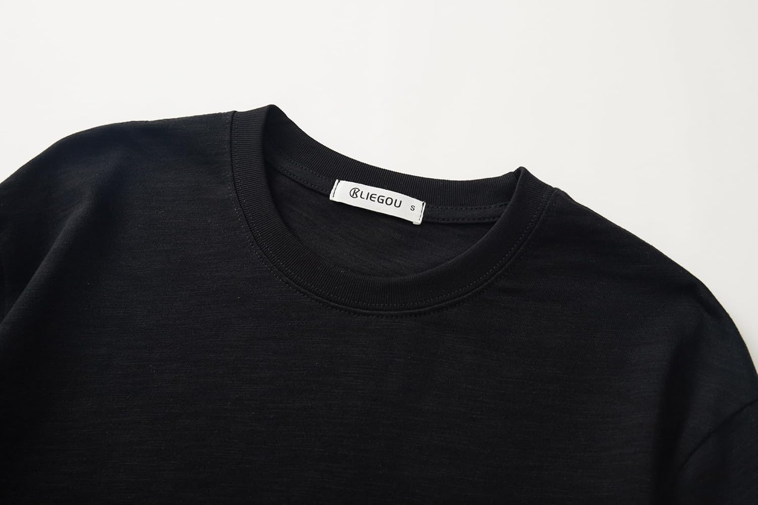 KLIEGOU Men's 100 Cotton Loose Fit Thick T-Shirt Heavy Weight Crewneck Tees for Men - Image 3