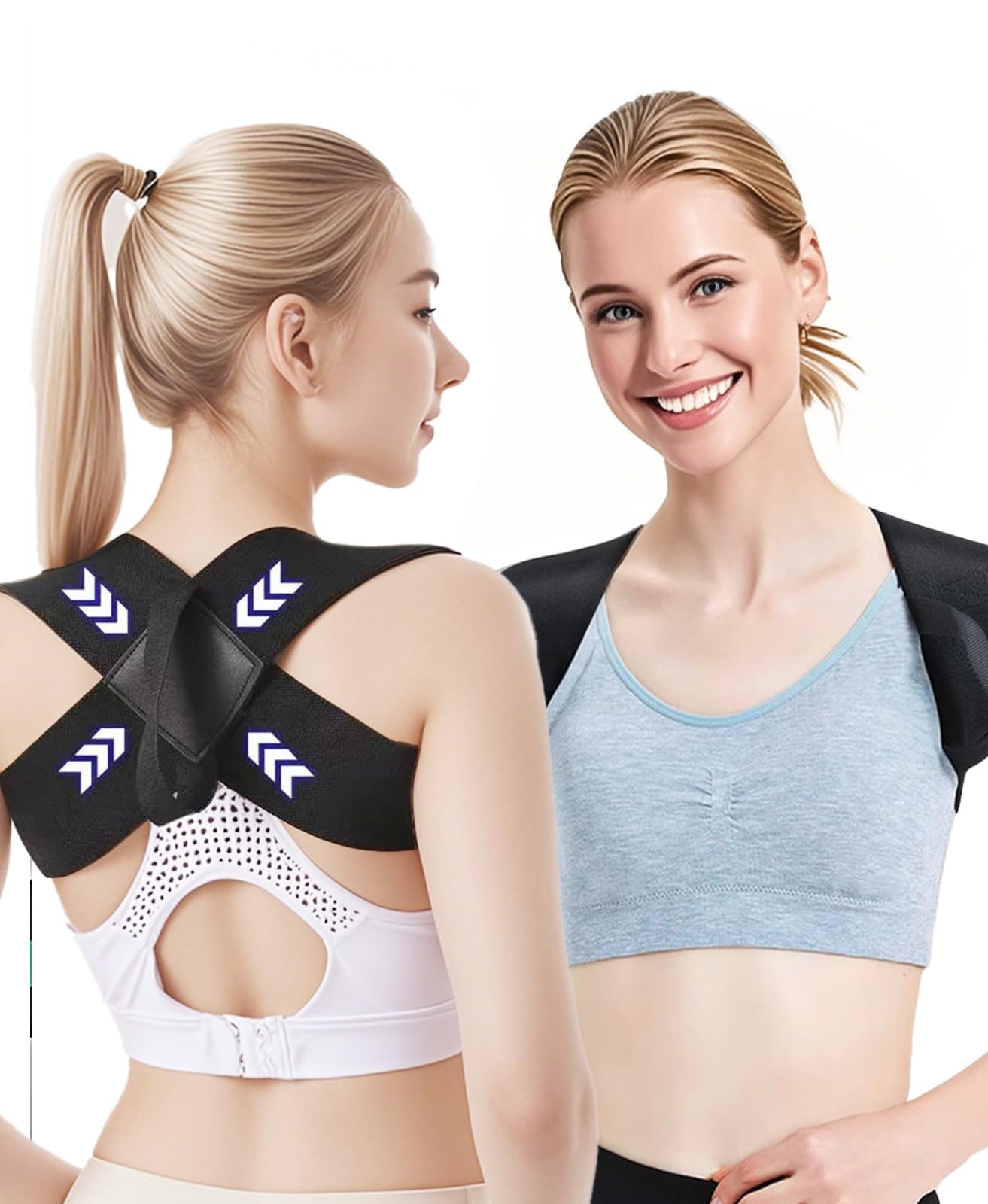 Posture Corrector for Women and Men, Adjustable Shoulder Posture Brace for Posture Hunchback Support, Back Posture Corrector Providing Pain Relief from Lumbar, Neck, Shoulder, And Clavicle, Back, M