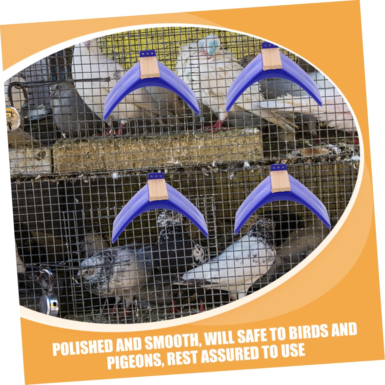 UPKOCH Lot de 10 Perchoirs à Pigeons en Bois et PP Bleu, Polis et Sûrs pour Oiseaux, Support D'activité pour Perroquets et Oiseaux, pour Cage et Entraînement