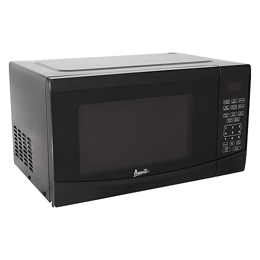 Avanti Microwave Oven 900-Watts Compact with 10 Power Levels and 6 Pre-Set Cooking Settings, Speed Defrost, Electronic Control Panel and Glass Turntable, 0.9 Cu.Ft., Black