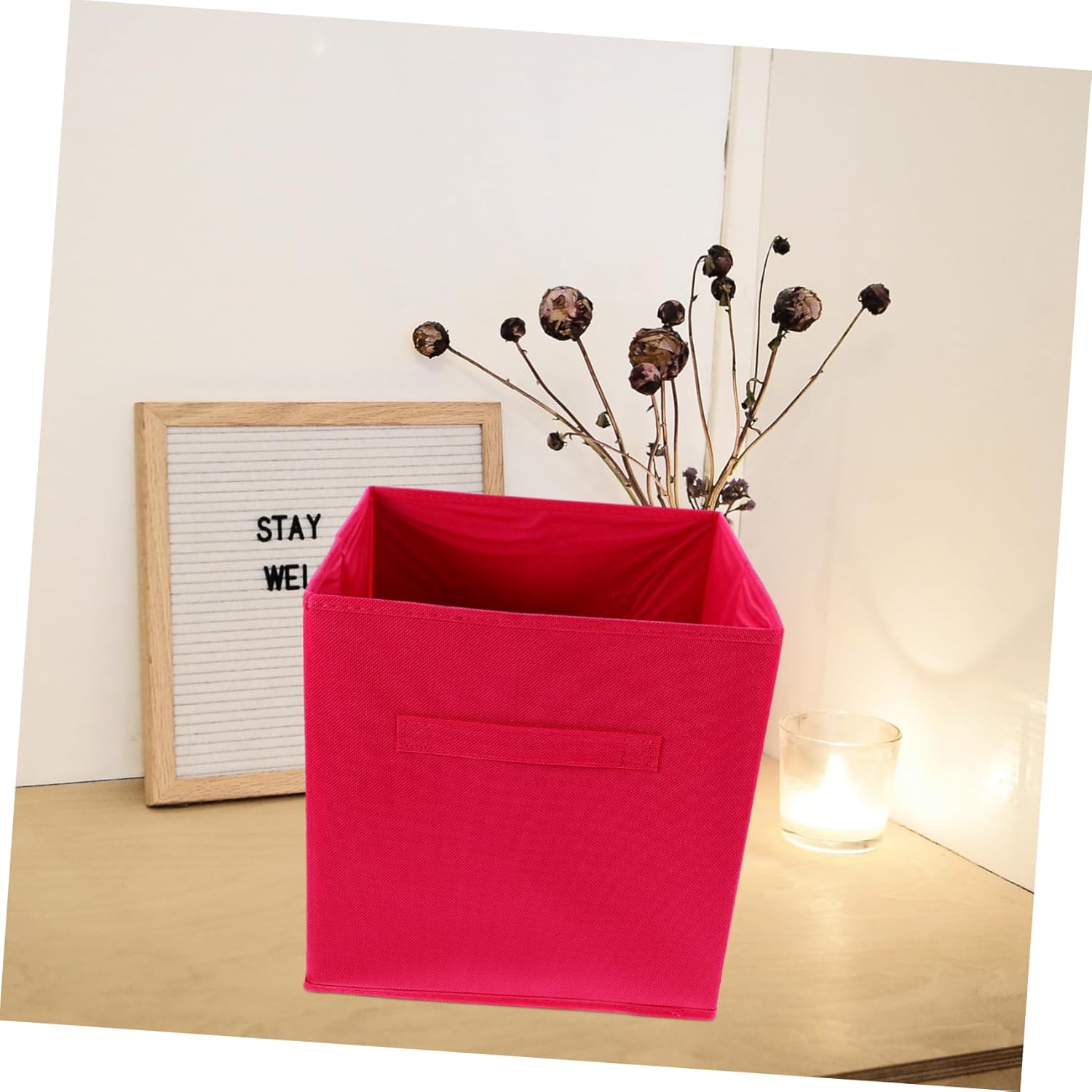 POPETPOP 4pcs Fabric Storage Bins Foldable Organizer for Nursery and Home Durable Style Storage for Clothes and Miscellaneous Items