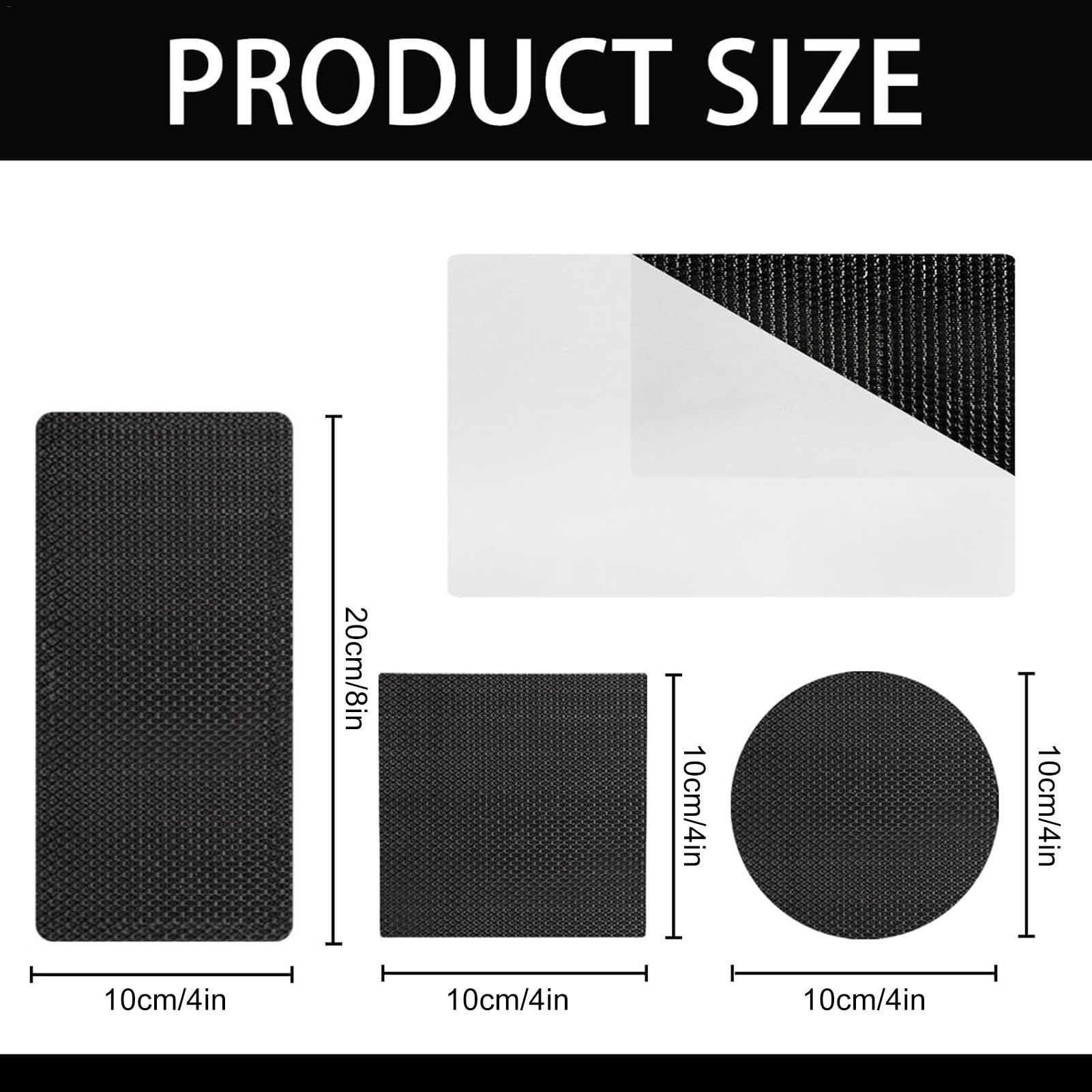 Kit Patchs Réparation Trampoline - 6 Patchs Auto-Adhésifs (Ronds, Carrés, Rectangulaires) Pour Réparer Trous