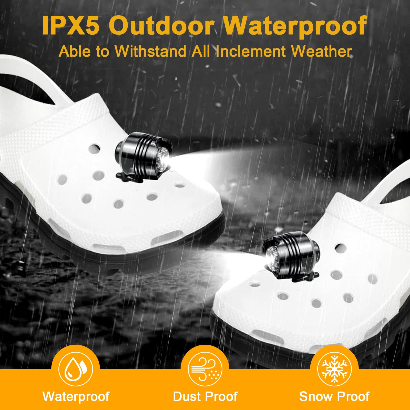 2 PCS Luz de Zapato de Cocodrilo, Impermeables Faros Croc, Luces LED Para Zapatos Con 3 Modos de Luz, Accesorios de Decoración Para Caminar, Cumpleaños Para Adultos y Niños Regalos