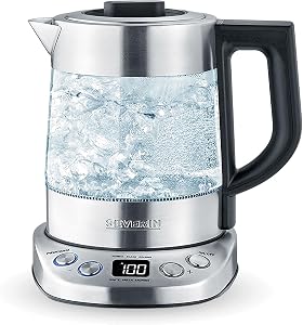 SEVERIN Water and Tea Kettle, 5 Preset Infusion Programs, Adjustable Temperature and Time, Stainless Steel, 1.0 Litres – 2…