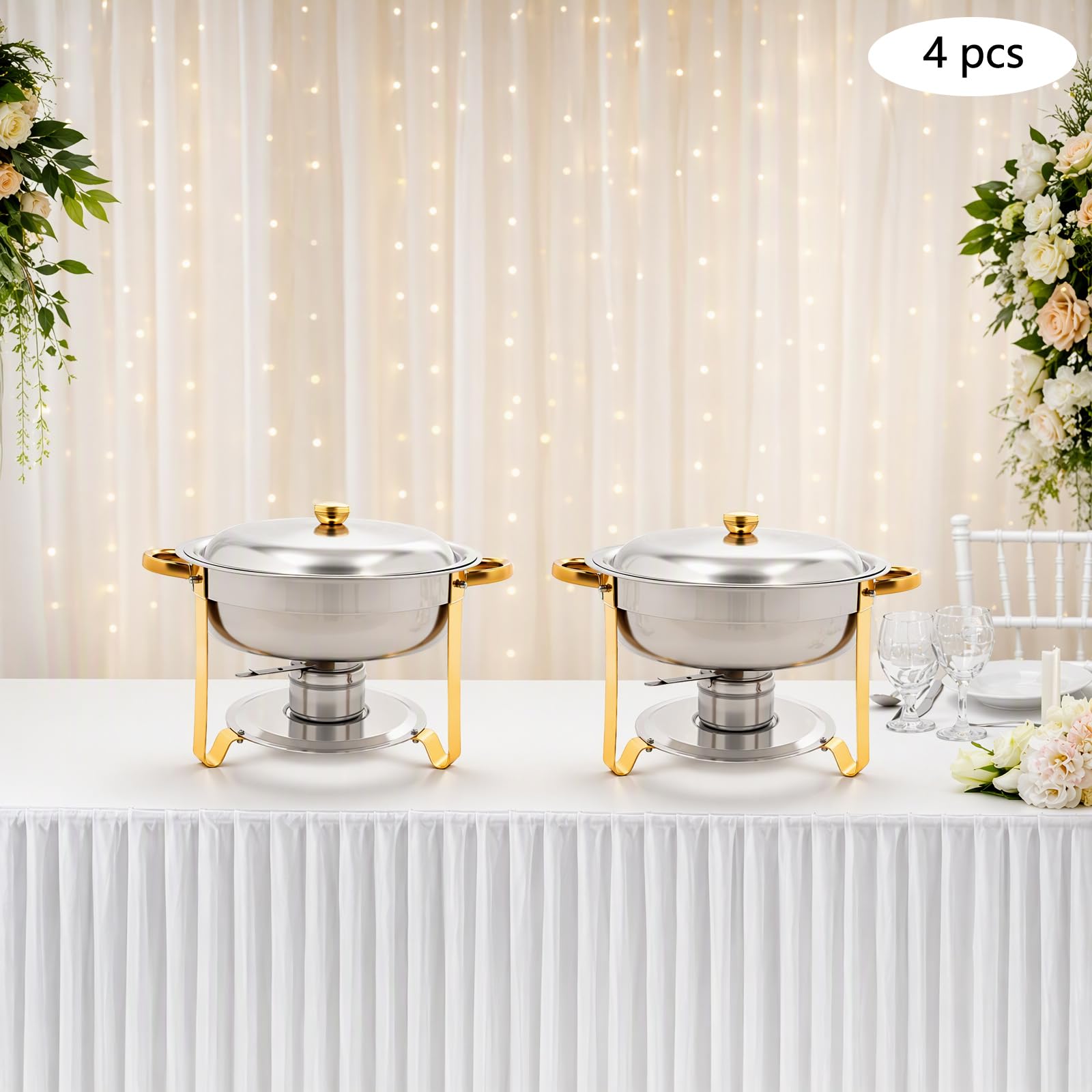 4,5 L Buffet - Recipiente para calentar platos (4 piezas, 41 x 25