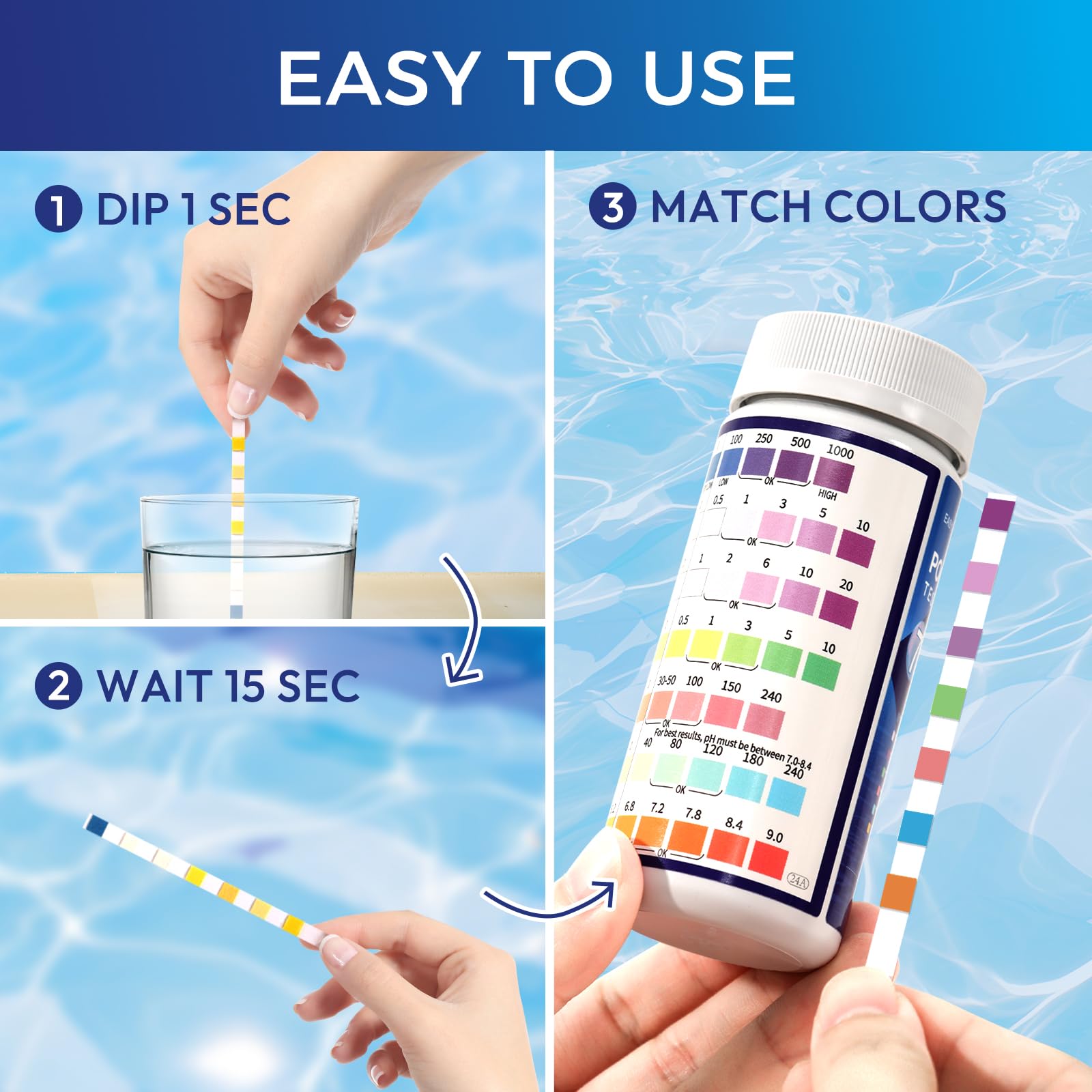 Test Strips Example Easy Pregnancy Test Strips 150-Count 7-in-1 Pool Test Strips - Water ...