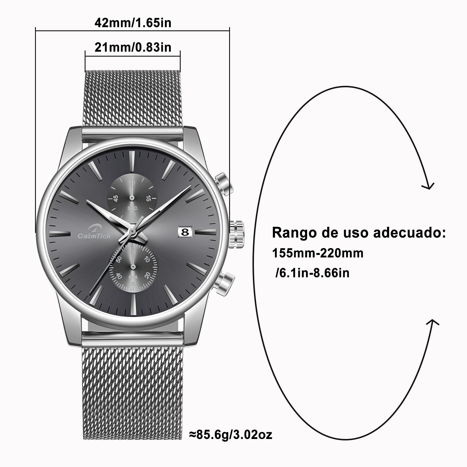 Quarzuhr für Herren, leuchtende Zeiger, Datumsanzeige, Chronographen-Hilfszifferblatt, wasserdicht bis 30 m, japanisches Uhrwerk VD51, klassische Business-Uhr