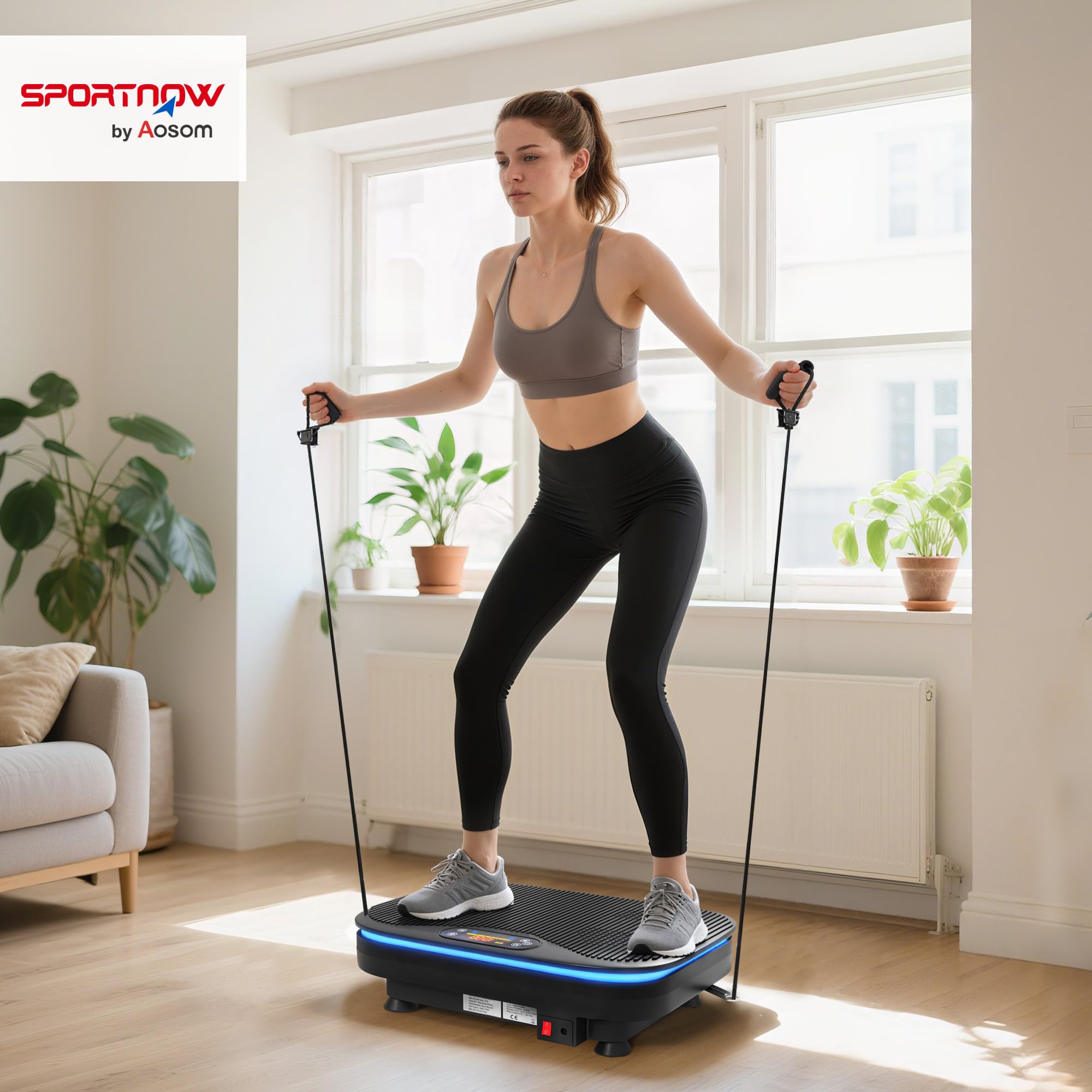 SPORTNOW Vibrationsplatte mit 99 Intensitätsstufen 3 Vorprogrammierte Modi