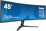 iiyama ecran XCB4594DQSN Prolite 44,5", incurvé, 5120x1440 @165Hz, 0.8ms, 450cd, Haut-parleurs, DP, HDMI, USB-C, USB HUB, VESA, commutateur KVM, Docking USB-C intégrée, réglable en Hauteur - 1